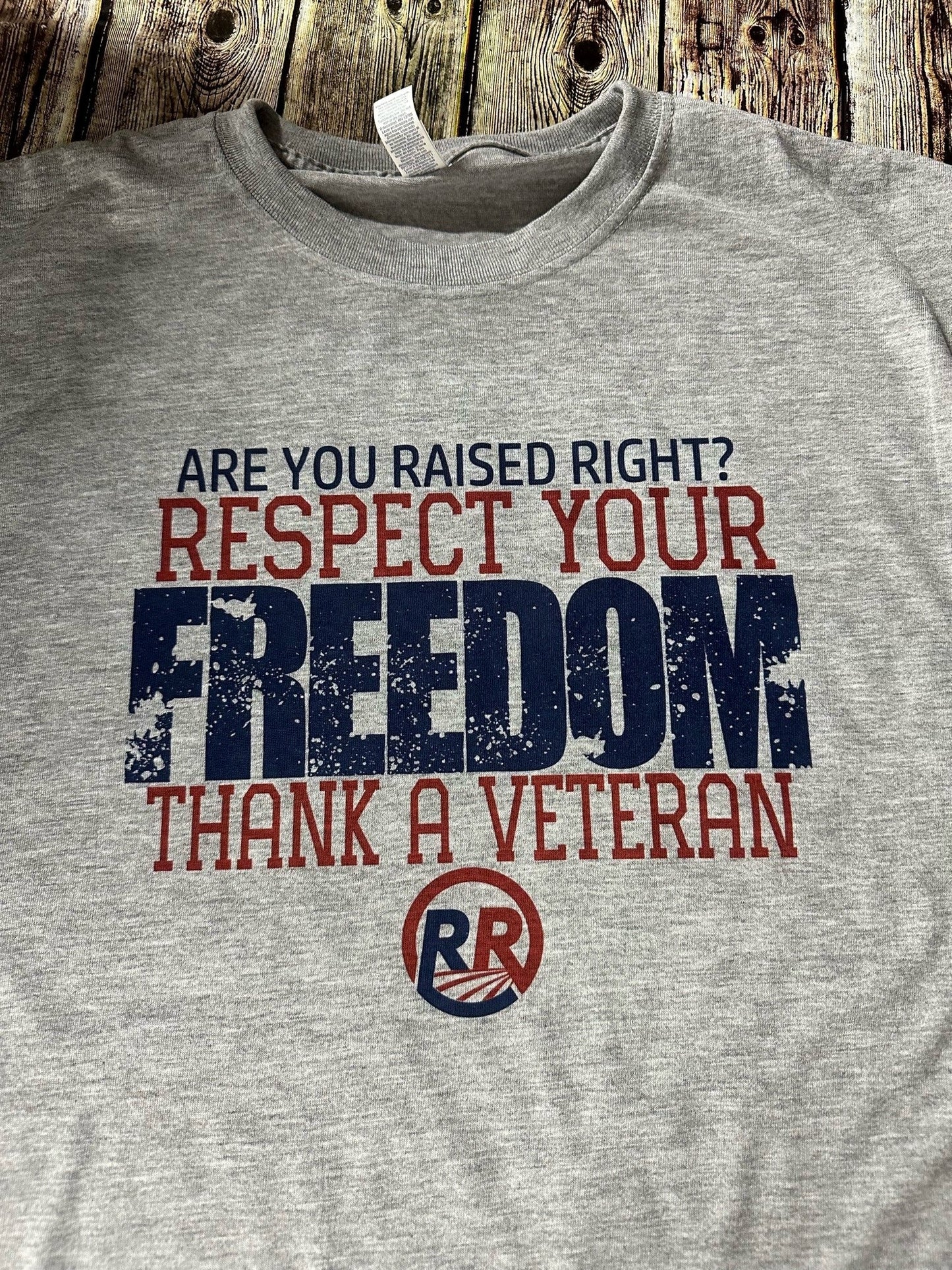 FREEDOM-Thank A Veteran T-Shirt-Big & Tall (grey)