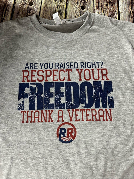 FREEDOM-Thank A Veteran T-Shirt-Big & Tall (grey)