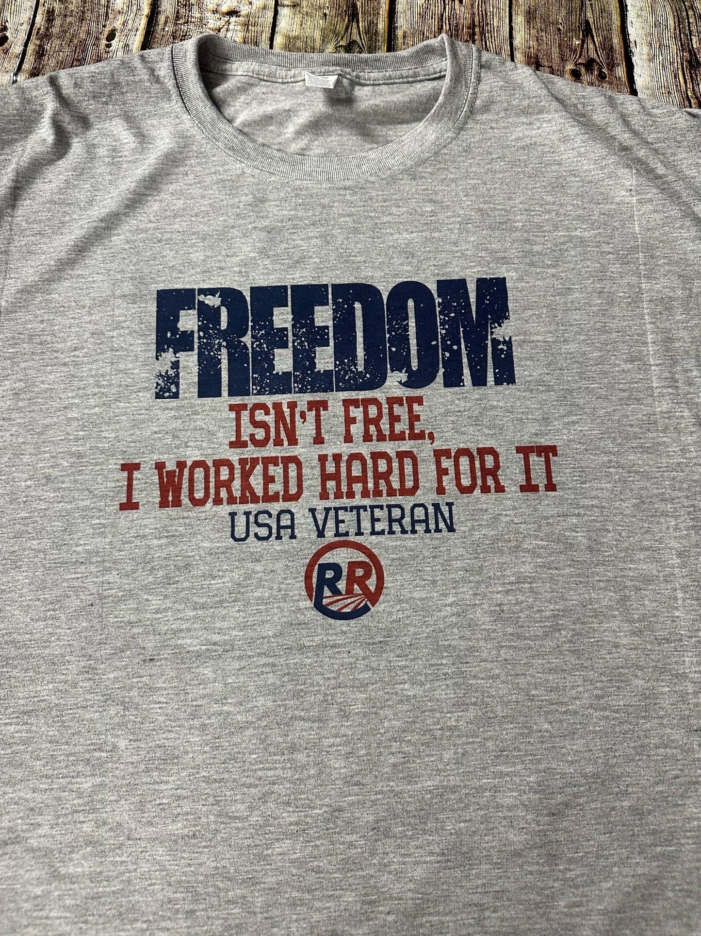 FREEDOM Isn't Free T-Shirt-Big & Tall (grey)