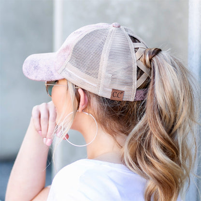 Ladies Criss Cross High Pony CC ball cap